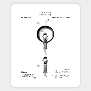 Edison Bulb Patent - Maker Workshop Home Decor Art - White Sticker